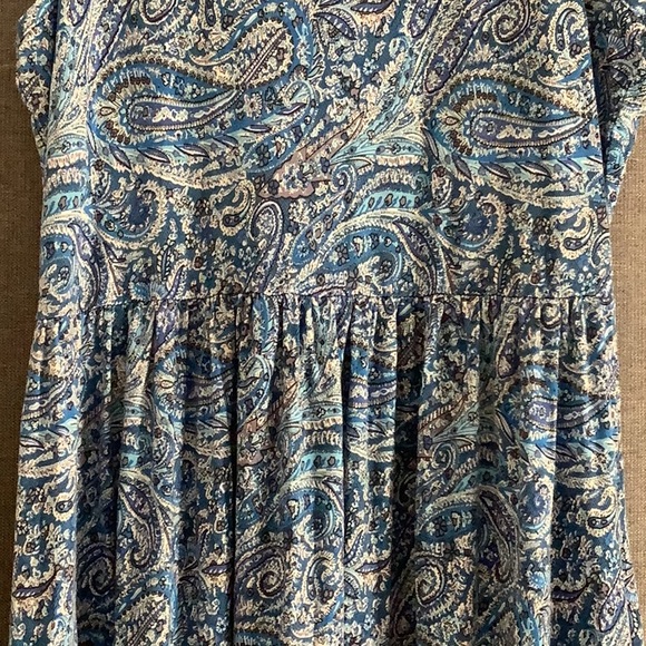 💥 Long blue paisley knit coverup dress sz Small - Picture 4 of 9